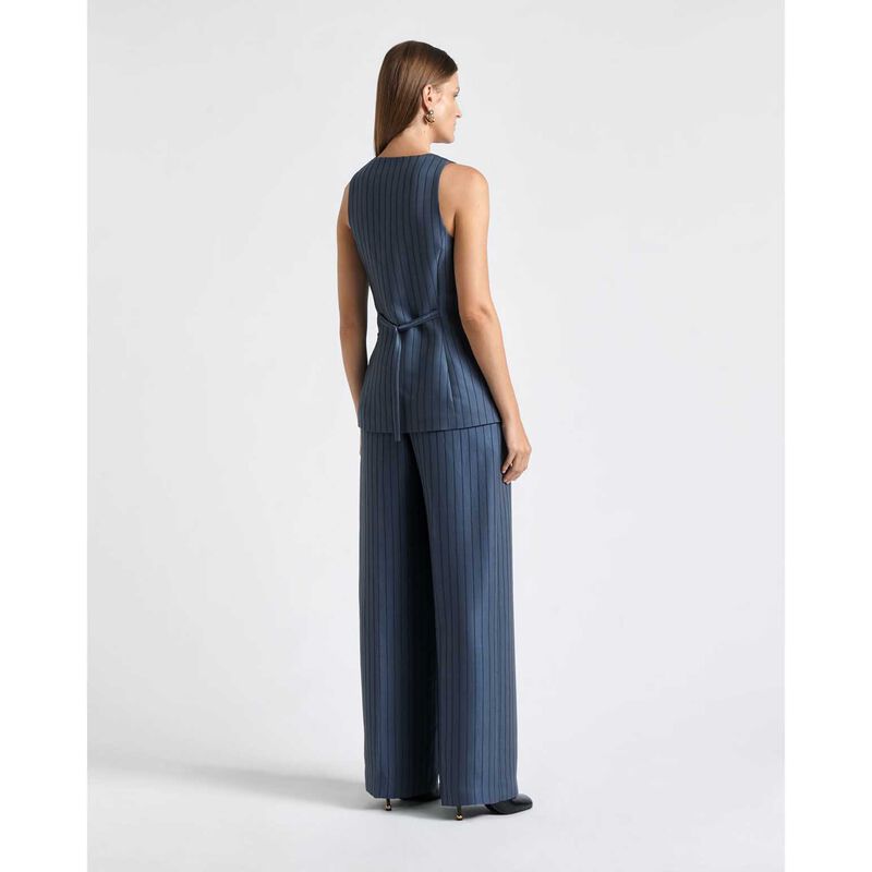 Cue European Viscose Stripe Wide Leg Pant image number 1
